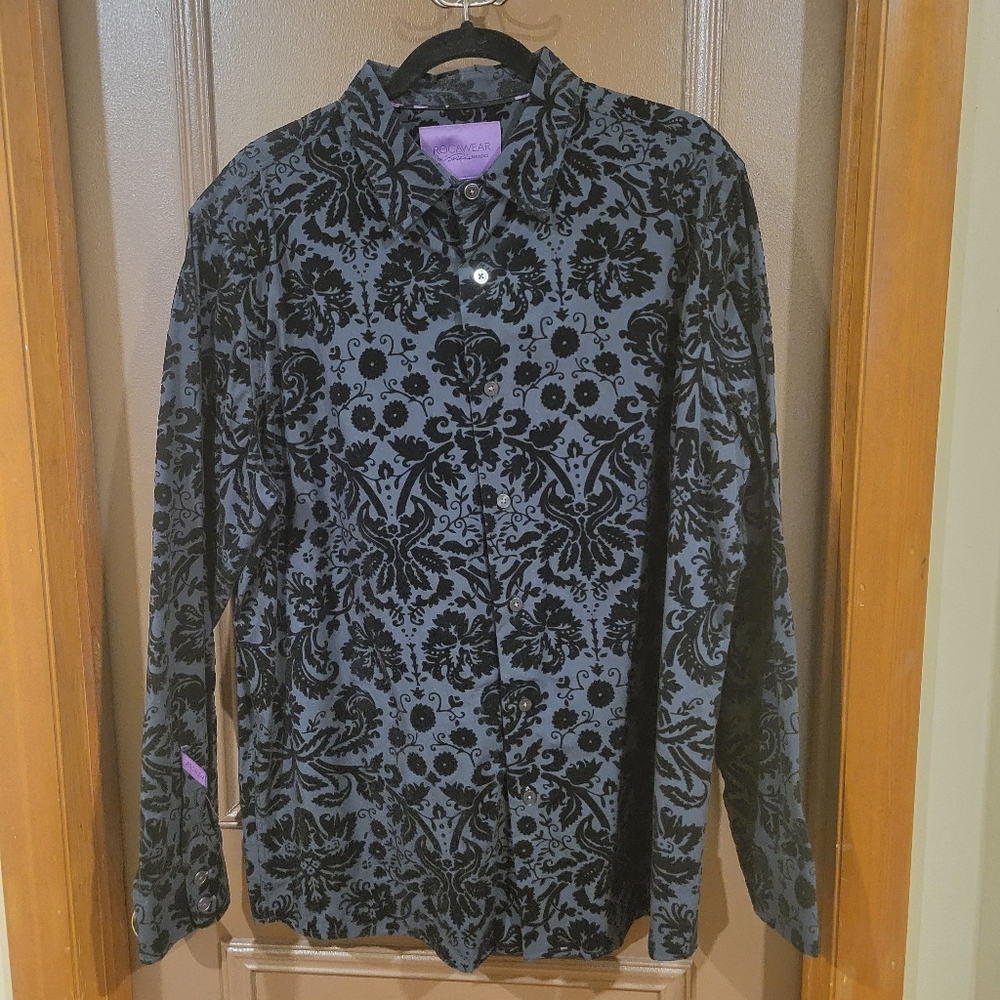 Rocawear Black Casual Button Down Shirt